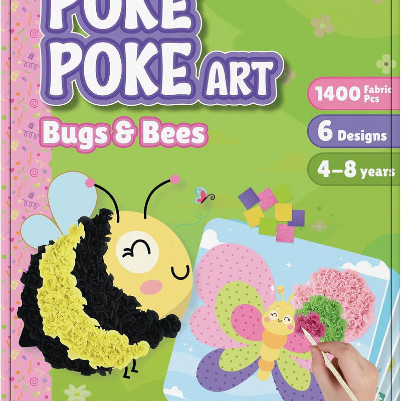 jackinthebox Poke Art Animals Crafts Kits for Kids, Boys & Girls, Ages 4-8 | 1400 fabric pieces, gift, travel activities & toys, essentials, projects for toddlers, 3 4 5 6 7 8 year old, flower pressing