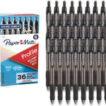 Paper Mate Profile Retractable Ballpoint Pens, Bold Point (1.4mm), Blue Ink, 12 Count - Writing, Office, Teacher Supplies