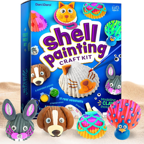 Dan&Darci Kids Sea Shell Painting Kit - Arts & Crafts for Kids Ages 6-12