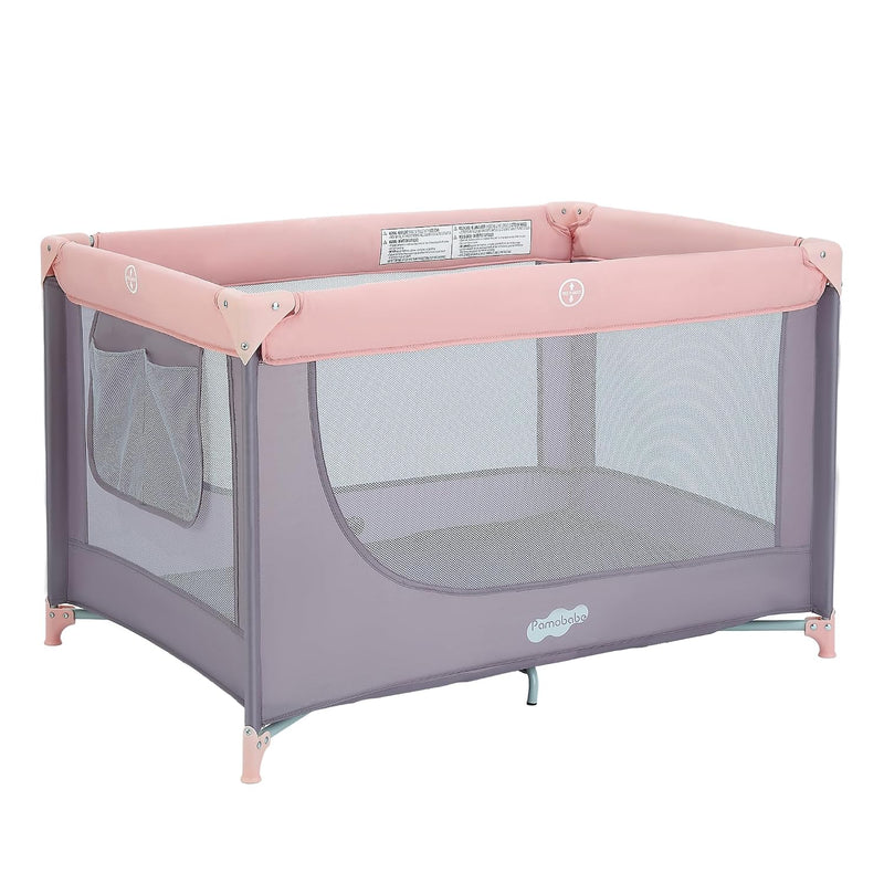 Pamo Babe Pack and Play Portable Baby Crib Foldable Playard Leightweight Travel Playpen for Tooddlers and Infant Black