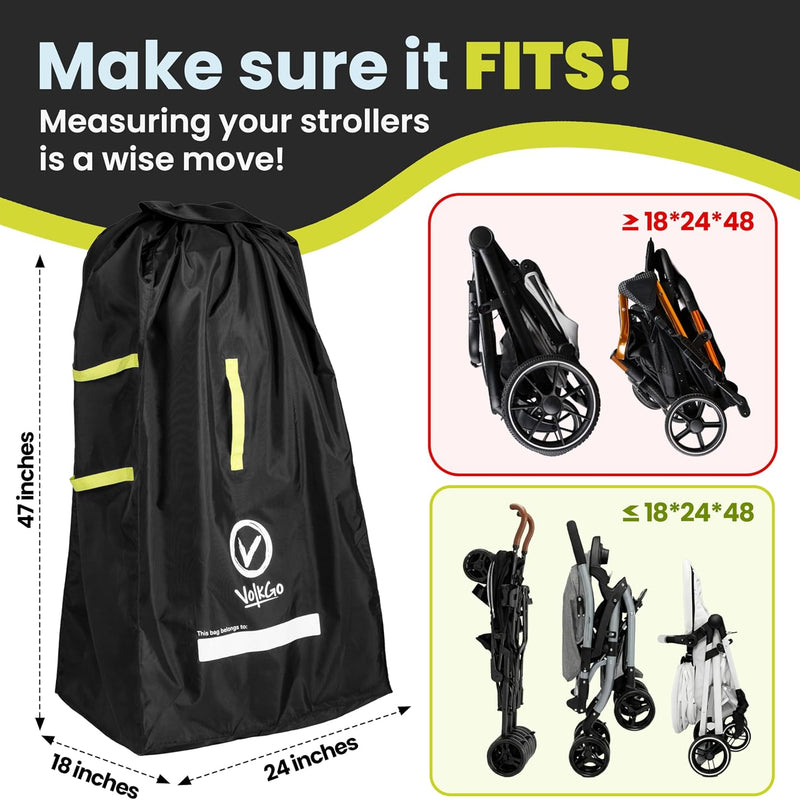Super Extra Large Stroller Bag for Airplane with Padded Backpack Shoulder Straps, Double Stroller Cover for Air Travel, Jogger & Carrier - Fits All, Gate Check Bag, Waterproof Travel Cover.