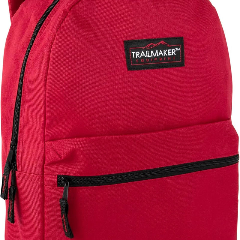 Trail maker Classic 17 inch Backpacks with Adjustable Padded Straps | School Backpacks for Girls, Boys (Black)