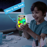 Klever Kits Glow-in-The-Dark Water Gel Kit, Magic Fairy Water Pets Toy Kit with 10 Gels(7 Glow-in-The-Dark Gels), 12 Molds, Preserving Bottle, DIY Squishy Maker Craft Kits, Arts and Crafts for Kids