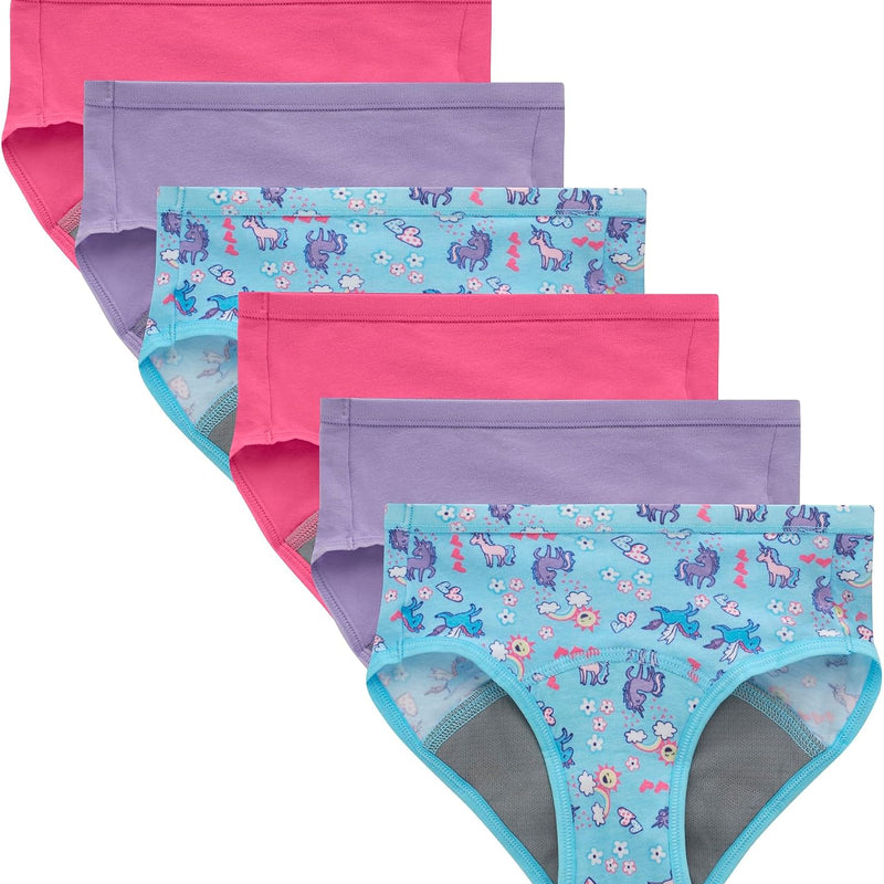 Hanes Toddler Girls' Potty Trainer Brief, Moisture-Wicking Panty, Odor Protection Potty Trainer Underwear, 6-Pack