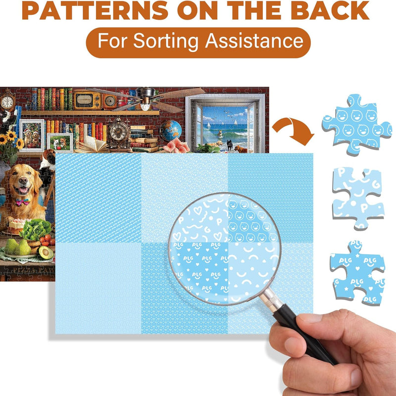 BenBen 500-Piece Adult Jigsaw Puzzle with HD Printing, Dog Theme, Thick Cardboard, Family Game Night