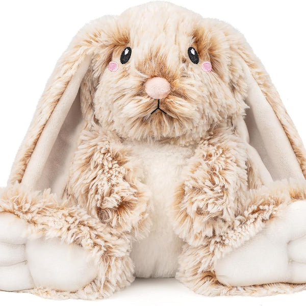 Bunny Microwavable & Weighted Stuffed Animals - 1.5 Lbs Unscented Heating Pad for Period Cramps Pain Relief and Anxiety, Cute Bunny Plush Toys Gifts for Women Girls Adults and Kids by Happy Fuel