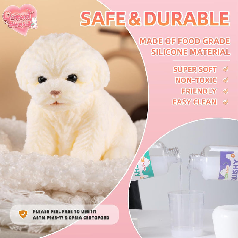 Puppy Taba Dog Squishy - Ultra Soft Silicone Dog Squishy, Handmade Stress-Relief Toys for Kids & Adults, Non-Toxic Squeeze Toys for Relaxation & Sensory Play