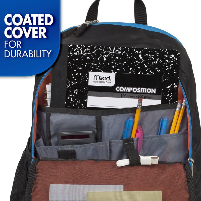 Mead Composition Notebook, 3 Pack, College Ruled Paper, 7-1/2" x 9-3/4", 100 Sheets per Comp Book, Black Marble (38111)