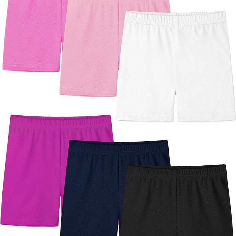 Resinta 6 pack girls bike shorts under dress dance cartwheel shorts for toddler kids summer clothes multicolor