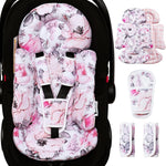 BOMOLOUR Infant Car Seat Insert for Baby Head Body Support, Pink | Reversible, Adjustable For 0-24 Months, Versatile Fits For Baby Car Seat ,Stroller, Swing, For Preemie, Newborn, Infant