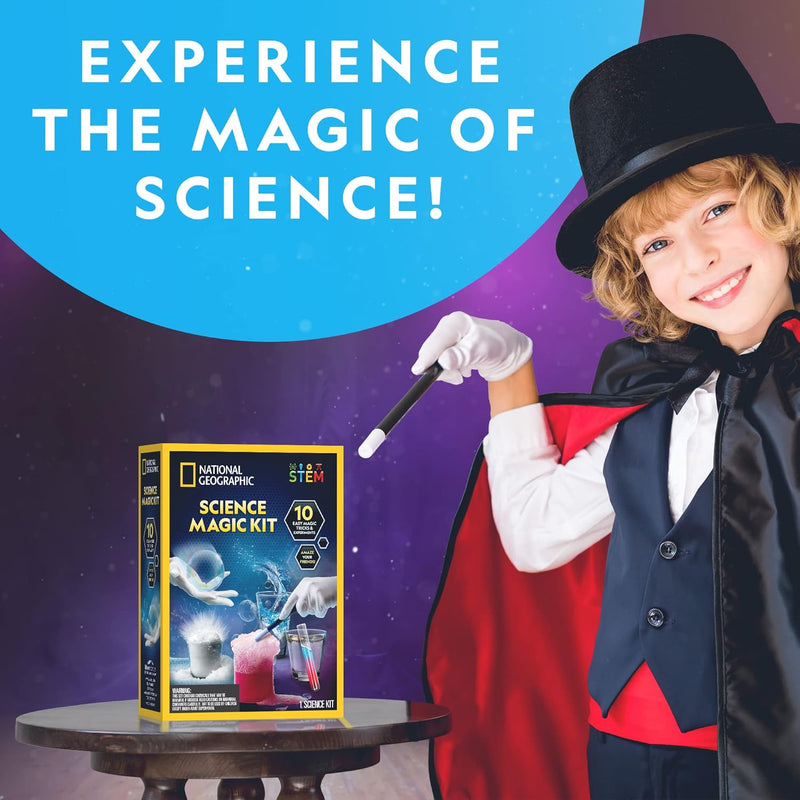 Blue Marble National Geographic magic chemistry set with 10 science experiments and magic tricks for kids 8-12