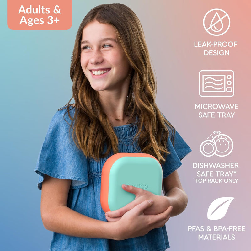 Bentgo Chill Mini Leak-Proof Lunch Box – Built-In Ice Pack Keeps Food Cold, 2.7-Cup Capacity for Snacks or Sandwich, 3 or 4 Compartments, PFAS & BPA-Free, Ideal for Adults & Kids 3+ (Seaside Papaya)