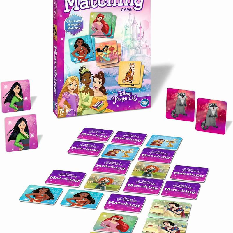 Wonder Forge Disney Princess Matching Game - Fun Memory Game for Kids Ages 3 and Up - Toddler Learning Toy Featuring Belle, Ariel, and Elsa and More Disney Princesses - Packaging May Vary