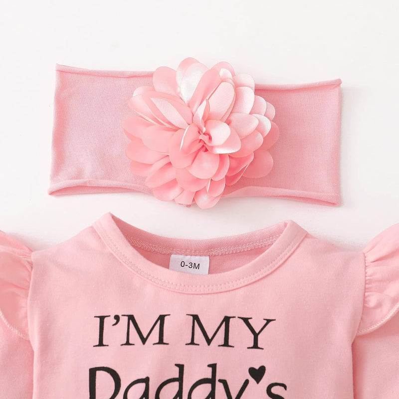 SUNNY PIGGY Newborn Infant Baby Girl Clothes Outfits Ruffle Romper Floral 4Pcs Pants Sets Toddler Girls Clothing Set