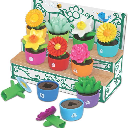 Montessori toddler toys, shape & color garden, sorting sensory toys, kids gardening set for preschool learning
