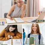 5 Subject Spiral Notebook Journal with Removable Dividers Tabs, 300 Pages Organizer Notebooks for Work School, 8"x10" Hardcover Leather Notebook College Ruled, Large Lined Journal for Women Men,Green