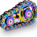 Metal Fidget Spinner Toys for Teens Boys Adults Bike Chain Roller Gadgets ADHD Figette Anxiety Stress Relief Items Quiet Figet Desk Offices EDC Men Easter Basket Stuffer