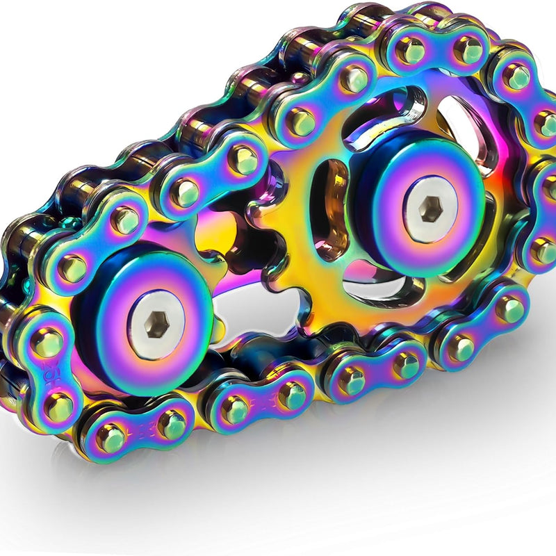 Metal Fidget Spinner Toys for Teens Boys Adults Bike Chain Roller Gadgets ADHD Figette Anxiety Stress Relief Items Quiet Figet Desk Offices EDC Men Easter Basket Stuffer