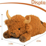 Wepop 5lbs Highland Cow Weighted Stuffed Animals, 22in Giant Highland Cow Gift Plush Toy,Adorable Stuffed Animal for Kids and Adults Highland Cattle Plushie Pillow Decor