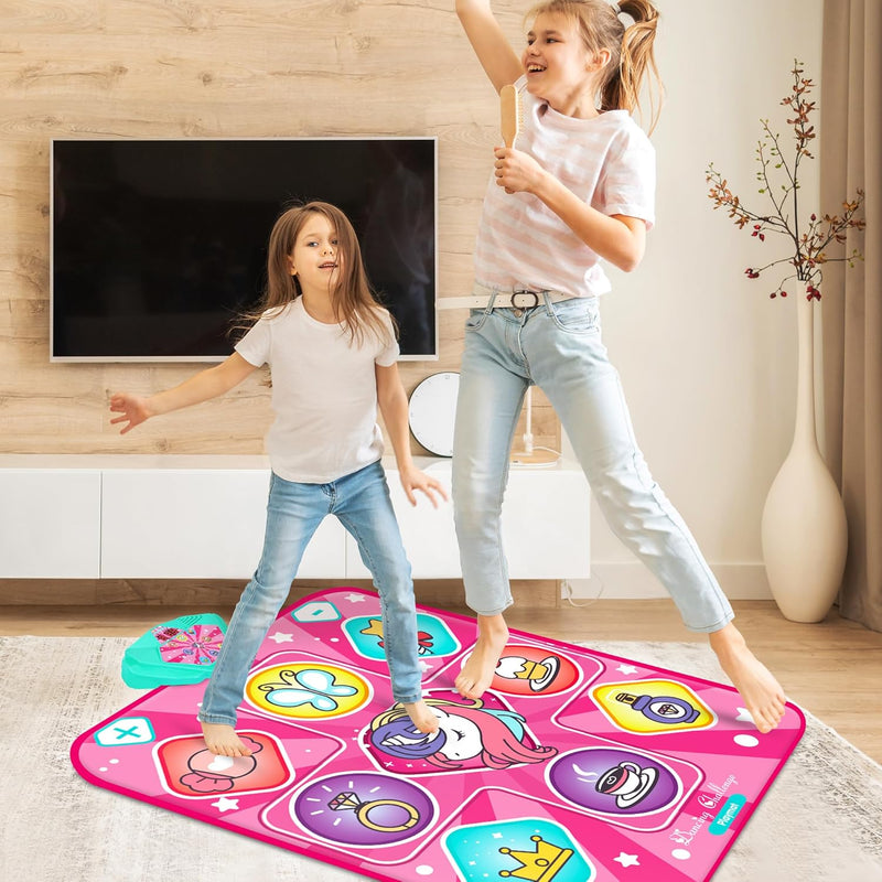 Dance Mat with LED Lights, Adjustable Volume, 5 Game Modes, Portable Music Dance Mat for Kids and Adults