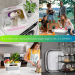 2.6 Gal Collapsible Baby Bottle Wash Basin with Drain Plug | Large 2.6 Gal Capacity, Comfort-Grip Handles, Folds Flat, BPA-Free PP and TPR, For Kitchen, RV, Camping, and Small Spaces