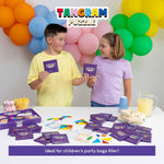 BONNYCO Wooden Tangram Puzzle Set of 30 for Kids Birthday Party Favors