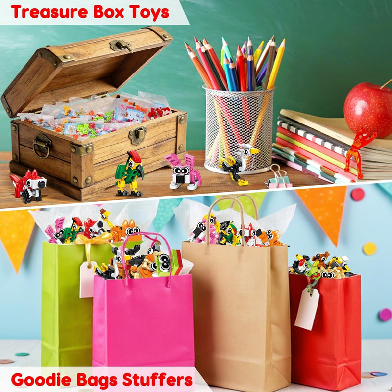 20PCS Mini Animal Building Blocks Party Favors for Kids 4-8 8-12 Birthday Goodie Bag Stuffers Classroom Treasure Box Toys Carnival Prizes Bulk Pinata Fillers Trinket End of Year Student Gifts Boy Girl