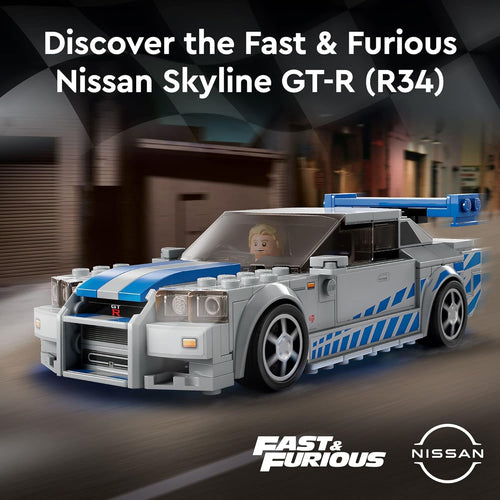 LEGO 2 Fast 2 Furious 76917 Nissan Skyline GT-R R34 Race Car Toy Kit with Minifigure, 2023
