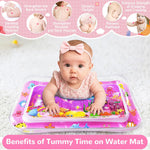 Yeeeasy Tummy Time Water Mat - Unique Pink Ocean Design for Baby Girls 3-12 Months