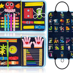 Busy Board Montessori Toys for Toddlers with 8 Pages of Learning Activities and Sensory Experience