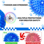 6 Pack 2.5" Light Up Squeaky Dog Balls, Spiky Dog Toy Balls for Puppy Small,Medium Dogs