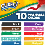 Crayola Clicks Retractable Tip Markers (10ct), Washable Cone Tip Art Marker Set, Cute Aesthetic School Supplies, Classroom Must Haves, Ages 3+