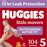 Huggies Size 4 Diapers, Little Movers Baby Diapers, Size 4 (22-37 lbs), 120 Count, Packaging May Vary