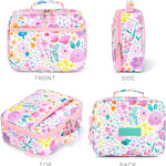 mibasies Kids Lunch Box for Girls, Insulated and Reusable Lunch Bag for School Preschool Kindergarten, Flower Pink