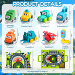 Cranes Car Toys for 1 Year Old Boy Gifts with Playmat/Storage Bag | 8 PCS Vehicles for Baby Boy Gifts,1st Birthday Gift for Toddler Boy Toys 1-2,1 Year Old Toys for Infant 12 18 Months