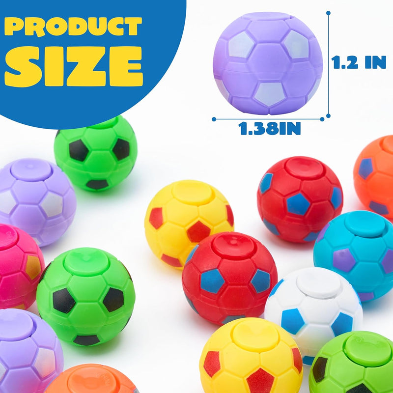 JOYIN 36 Pack Soccer Fidget Spinners for Kids, Compact and Portable Stress Relief Toys