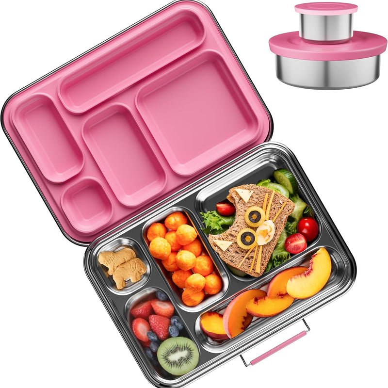 AOHEA Stainless Steel Bento Box Kids, Kids Metal Bento Lunch Box BPA Free Lunch Box Containers 304 Stainless Steel Bento Box for School and Office(Bule)