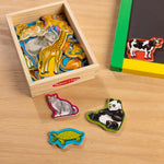Melissa & Doug wooden animal magnets set 20 pieces for toddlers learning farm zoo pet magnets storage box