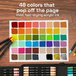ARTISTRO Acrylic Paint Pens With Storage Bag for Calligraphy - Markers With Brush and Fine Precision Tips - Multisurface Painting for Fabric, Rock, Glass, and More