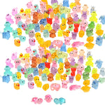 Mini Resin Ducks Tiny Animals Various Small Animals Dog, Rabbit, Turtle, Chick, Bird Glow in The Dark for Garden Micro Landscape Potted Dollhouse Decor（Random Style）