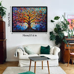 PICKFORU Stained Glass Puzzle Tree of Life, 1000 Piece Jigsaw Puzzle for Adults