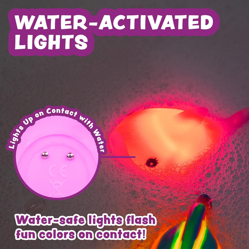 Tub Works® Mermaid Lagoon™ Light Up Bath Toys, 6 Pack | Water-Activated Flashing Color-Changing Sensory Toys