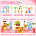 Ploomi Upgraded Toddler Sand Water Table Toy with Electric Water Pump, Kids Sand Water with Faucet/Play Food Accessories/Fishing Toy, Kitchen Play Sink Toys for Girl Boy Age 3+