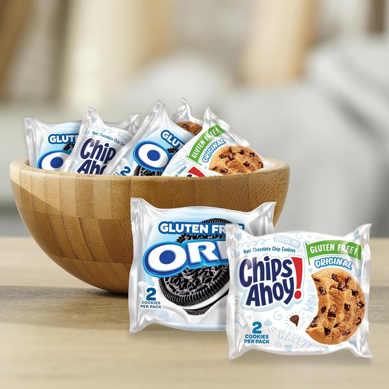 OREO Sandwich Cookies & CHIPS AHOY! Chocolate Chip Cookies Gluten Free Variety Pack, 20 Snack Packs | Chocolate Sandwich Cookies, Chocolate Chip Cookies, Individually Wrapped