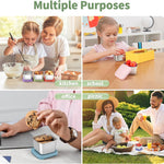 SANEXC 6 Oz Stainless Steel Snack Containers for Kids - 6 Pack Metal Food Containers with Lids Silicone Easy Open 100% Leak Proof BPA Free Reusable Baby Lunch Box for Daycare Travel and Office