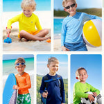 Boys UPF 50+ Swim Shirt Long Sleeve, 1 or 2 Pack UV Sun Protection Rash Guard, Youth Kids SPF Water Shirts for Beach Surf