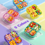 Canfanni 5 Pack Bento Snack Containers, 4 Compartment BPA-free Plastic Food Storage Containers, Divided Lunchable Container, Bento Lunch Box for Work and Travel
