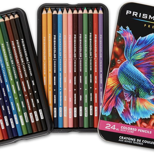 Prismacolor Premier Colored Pencils, Soft Core, Assorted Colors, 24 Count - Durable, Vibrant, Ultra-Smooth, Adult Coloring, Drawing, Sketching, Arts & Crafts