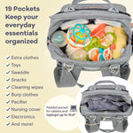 RUVALINO Baby Diaper Bag Backpack with Changing Pad, Baby Shower Gifts | Baby Essentials, Waterproof Travel Baby Bags for Mom Dad Girl Boy, Insulated Bottle Holders, Pacifier Case, Large Capacity