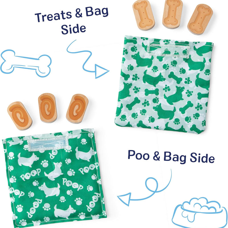 Melissa & Doug Feed, Walk & Poo Pup Wooden Preschool Pull Toy Play Set Ages 3+ - FSC Certified